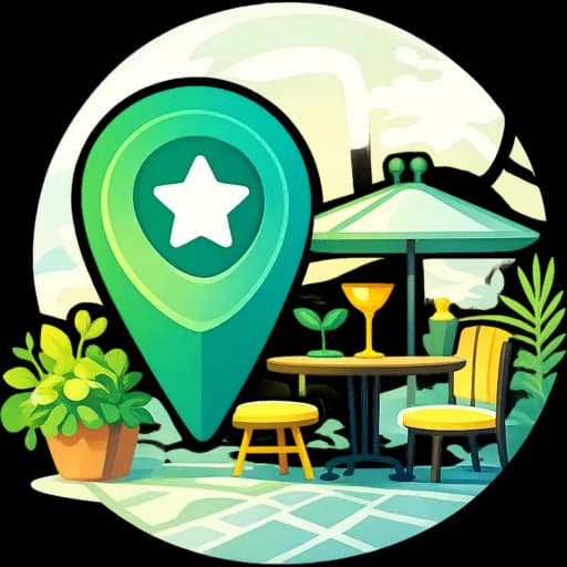 L’emblème du Pass Local — un repère étoilé posé sur une terrasse ensoleillée