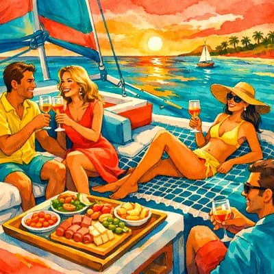 Croisière catamaran avec apéritif
