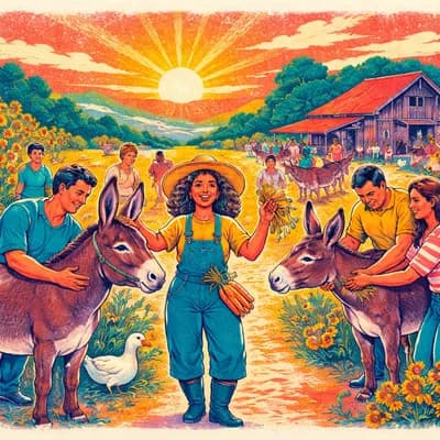 Visite guidée au coucher du soleil à la ferme aux Ânes !