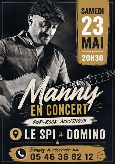 Concert de Manny: pop-rock acoustic.