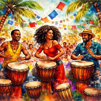 stage percussions Djembé, festival maloya kabar tour 2026