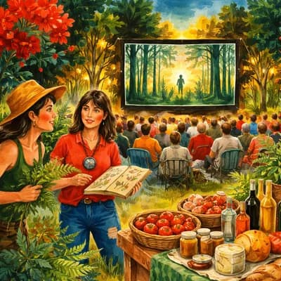 CREA - CINEphémère cinéma en plein air : Film "Le Chant des Forêts" précédé d'une Conversation avec Paolina Gautier, Botaniste . Dégustations et vente de produits locaux. En partenariat avec Biocoop de Royan