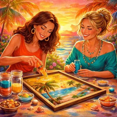 Escale créative : Tableau en sable avec "Les Perles de Gaelle"