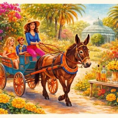 Balade en calèche jusqu'au jardin magique Melifera
