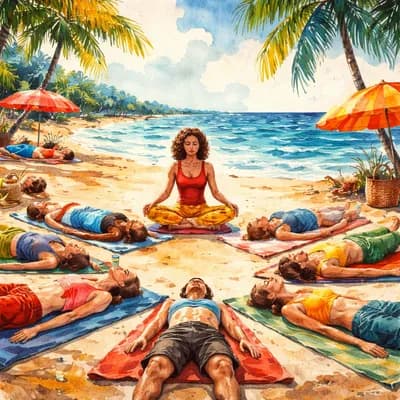 Cercle Yoga Nidra plage Ecuissière Dolus