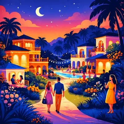 Visite - Les villas du parc au crépuscule