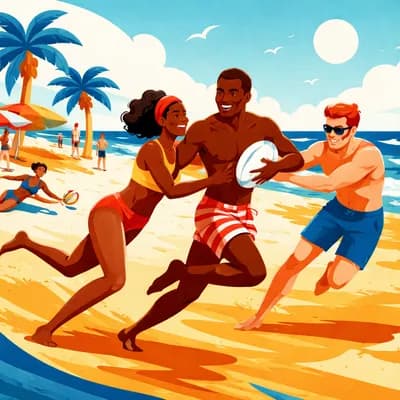 Summer beach rugby