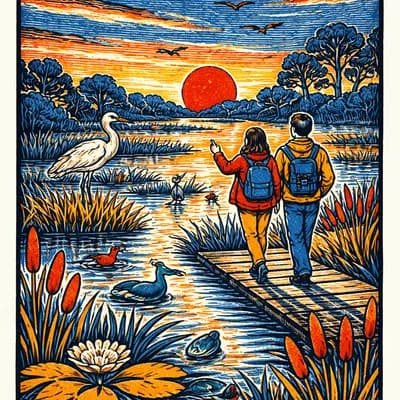 Balade Au Crépuscule Dans Le Marais De Mérignac