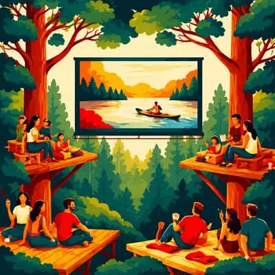 Un écran dans les arbres