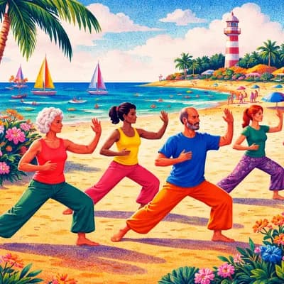 Tai Chi bien être sur la plage de Boirie à Saint Denis d'oléron