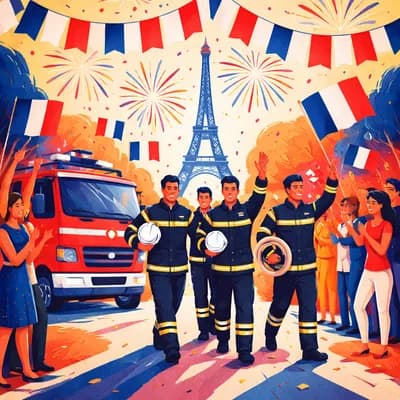 Cérémonie du 14 juillet en l'honneur des pompiers