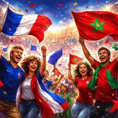 Quart de final de la Coupe du Monde : France - Maroc