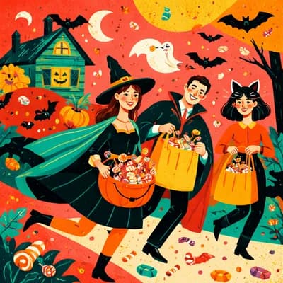 Chasse aux bonbons d'Halloween