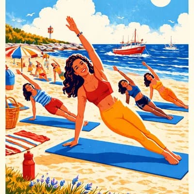Pilates à la plage de la Cotinière avec Elodie