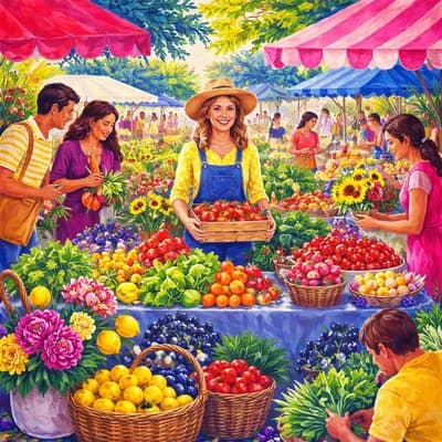 Le petit marché de producteurs des jardins de Claire