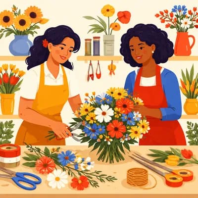Atelier d'art floral – Réalisation d'un bouquet rond