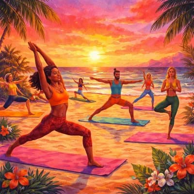 Yoga sur la plage