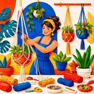 atelier macramé : création suspension de plante