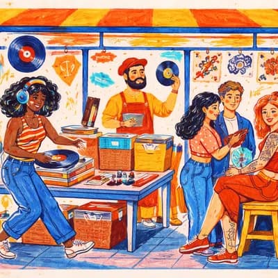 Vinyles et Flash Tattoo au Bus Stop