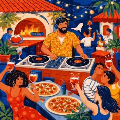 soirée Dj platine vinyl à la pizzeria la casa giorgiani à la Bree les Bains