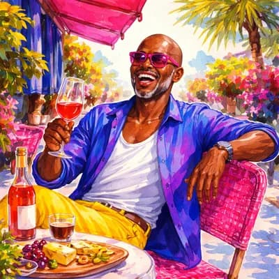 Manny en terrasse