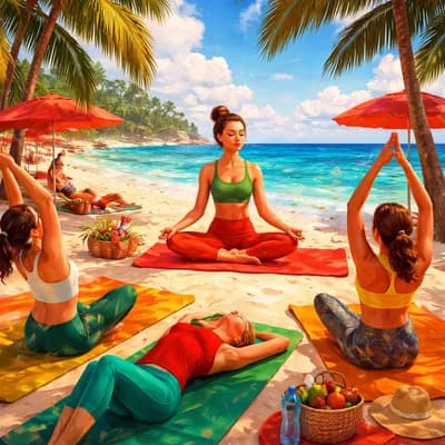 Cours de Pilâtes sur la plage avec relaxation guidée par Marine sport&bien-être