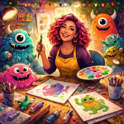 Atelier illustration de monstres avec Jessie Désolée