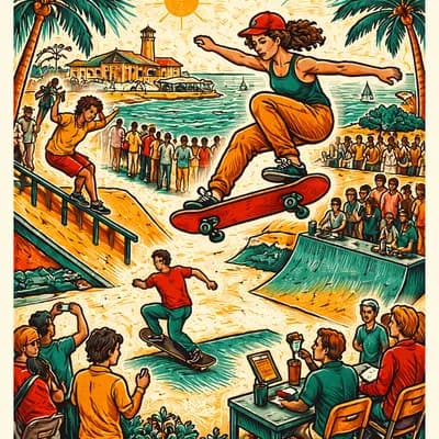 Initiation et compétition de skateboard à Bourcefranc-le Chapus