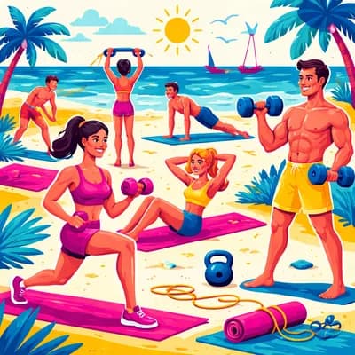 Renforcement musculaire - sur la plage