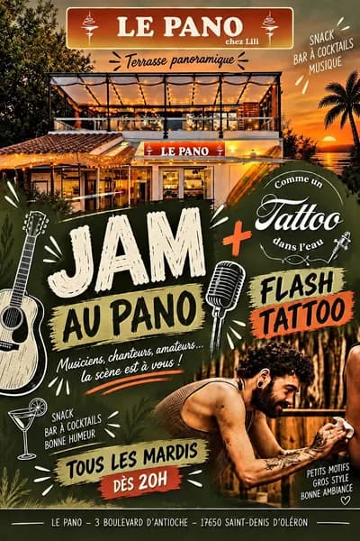 Jam session , flash tattoo au Pano