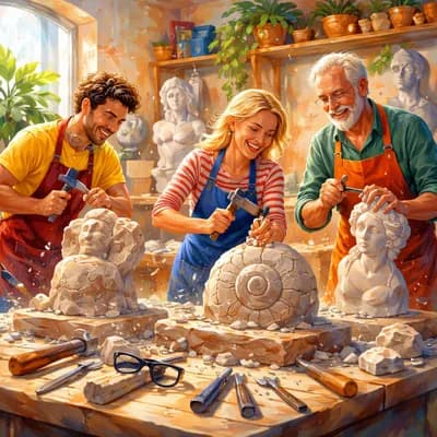 Atelier adulte sculpture sur pierre