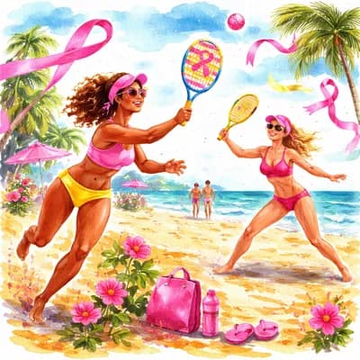 Beach Tennis animation Octobre Rose