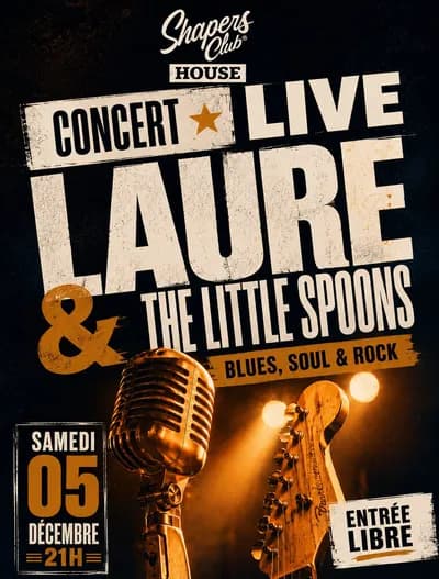 Laure & The Little Spoons – Concert blues, soul & rock – Shapers Club House