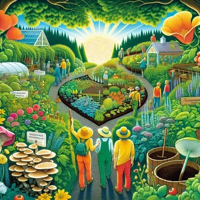 Permaculture au jardin : visite guidée du jardin et de sa champignonière
