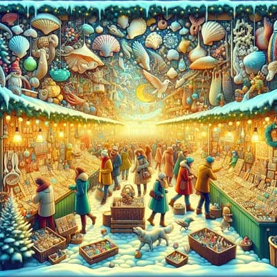 Créations en poches à huîtres recyclées. Marché de Noël de La Cotinière