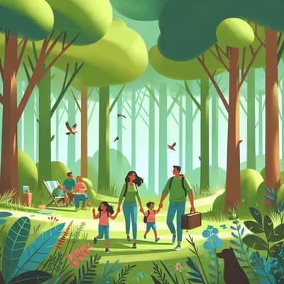 Sortie ludique en forĂȘt en famille đż