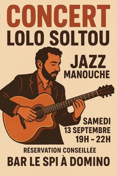 Concert Lolo Seultou Jazz Manouche au Spi A Domino Le Samedi 13 Septembre De 19h A 22h