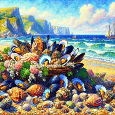 Eglades de moules, huîtres naturelles et incroyable vue sur mer