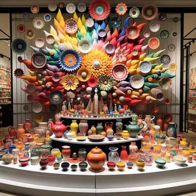 Boutique éphémère - céramique artisanale très colorée