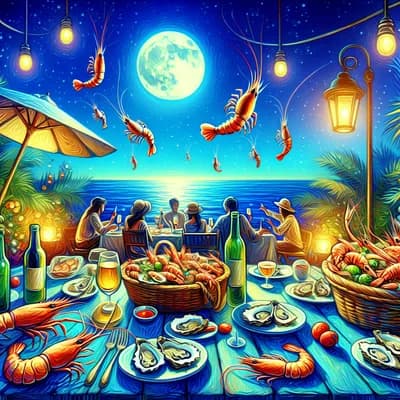 Nocturne et dégustation d'huîtres et crevettes