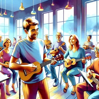 Atelier d'initiation au ukulélé à la rémigeasse avec jean-bat