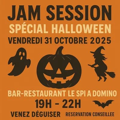 Concert Jam Session D'halloween Au Bar Restaurant Le Spi A Domino Vendredi 31 Octobre De 19h A 22h : Une Boisson Offerte Si Vous Venez Déguisé