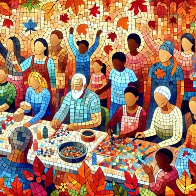 Atelier Mosaïque d'art • Adultes & Enfants • Octobre rose en Automne