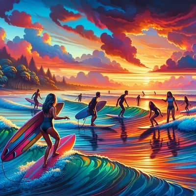 Cours De Surf Sunset After Work