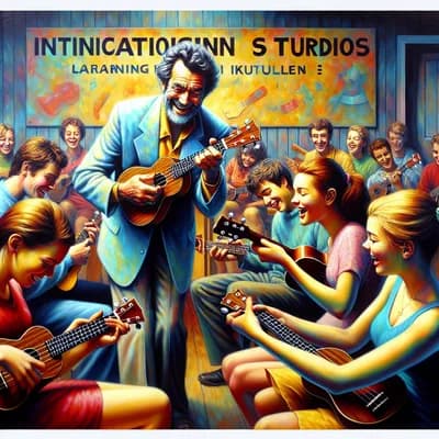 Atelier d'initiation au ukulélé à la menounière avec jean-bat