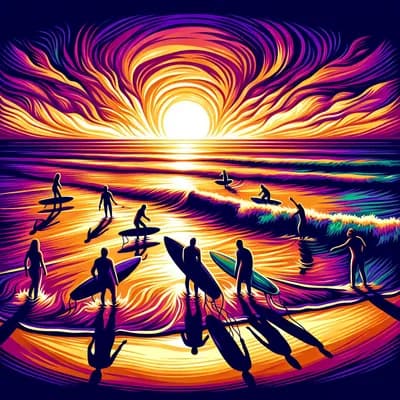 Cours De Surf Sunset After Work