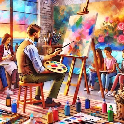 séance de peinture adulte