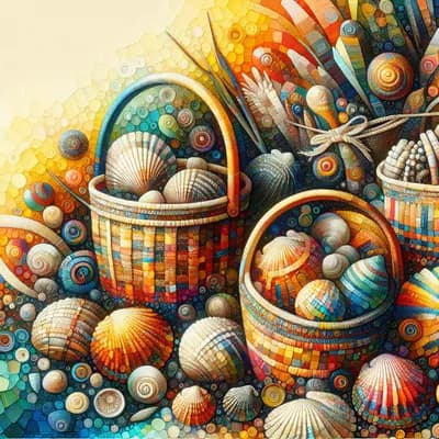 Paniers et artisanat en poches à huîtres recyclées