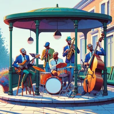 Quator Jazz en terrasse du Bus Stop