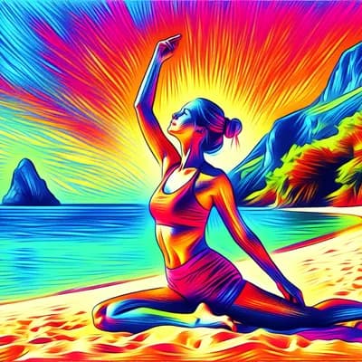 Yoga à la plage de l’ileau avec Caro ☀️